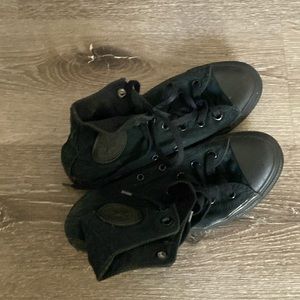 Converse all black high tops